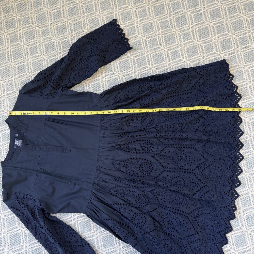 NWT Madison Mathews Folly Navy Eyelet Mini Dress, Size Medium - Picture 7 of 7